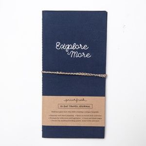 Print Fresh Fabric Travel Journal 10-Day Itinerary in Navy Blue